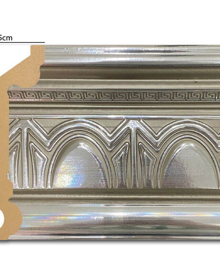 PALACE NEW XPS COVING POLYURETHANE CORNICE MOLDING LIGHTWEIGHT FINEST QUALITY - SILVER DA120-G 12cm