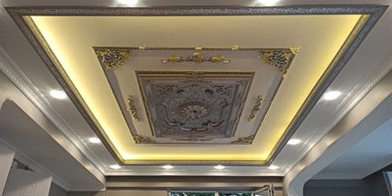 PALACE CEILING ROSE - POLYSTYRENE - RECTANGULAR - DD120160-G - ELEGANCE SILVER 120*160cm