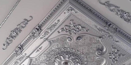 PALACE CEILING ROSE - POLYSTYRENE - RECTANGULAR - DD120160-G - ELEGANCE SILVER 120*160cm