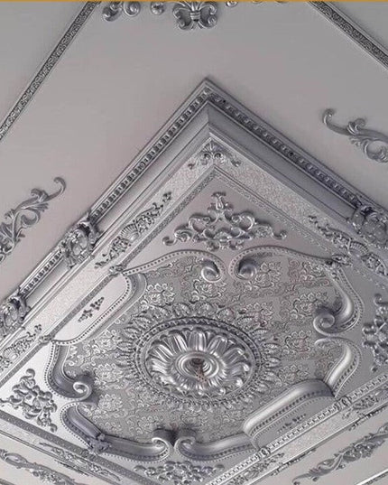 PALACE CEILING ROSE - POLYSTYRENE - RECTANGULAR - DD120160-G - ELEGANCE SILVER 120*160cm