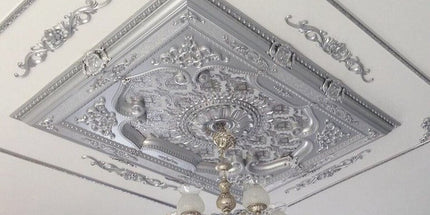 PALACE CEILING ROSE - POLYSTYRENE - RECTANGULAR - DD120160-G - ELEGANCE SILVER 120*160cm