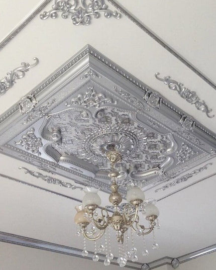 PALACE CEILING ROSE - POLYSTYRENE - RECTANGULAR - DD120160-G - ELEGANCE SILVER 120*160cm