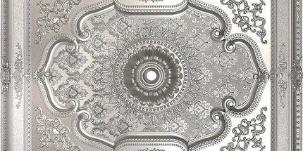 PALACE CEILING ROSE - POLYSTYRENE - RECTANGULAR - DD120160-G - ELEGANCE SILVER 120*160cm