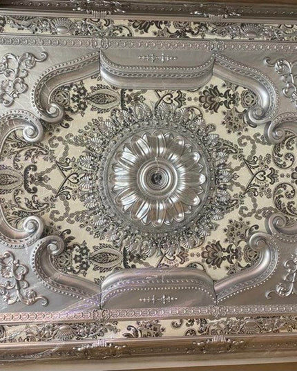PALACE CEILING ROSE - POLYSTYRENE - RECTANGULAR - DD120160-G - ELEGANCE SILVER 120*160cm
