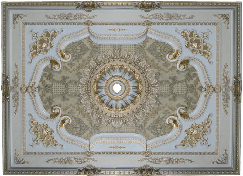 PALACE CEILING ROSE - POLYSTYRENE - RECTANGULAR - DD120160-P - ELEGANCE PATINA 120*160cm