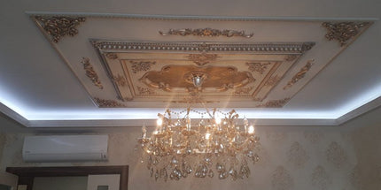 PALACE CEILING ROSE - POLYSTYRENE - RECTANGULAR - DD120160-P - ELEGANCE PATINA 120*160cm