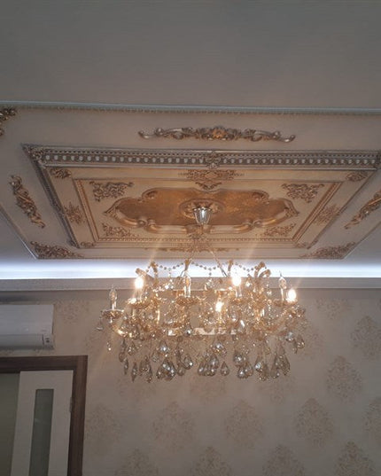 PALACE CEILING ROSE - POLYSTYRENE - RECTANGULAR - DD120160-P - ELEGANCE PATINA 120*160cm