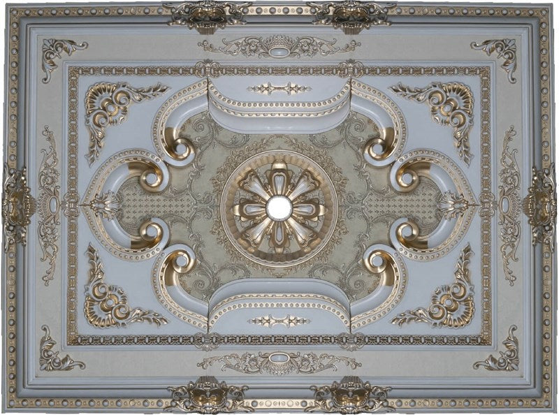 PALACE CEILING ROSE - POLYSTYRENE - RECTANGULAR - DD90120-P- PATINA  90*120cm