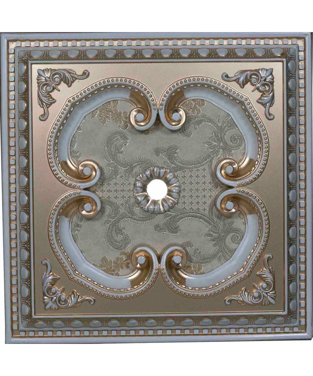 PALACE CEILING ROSE - POLYSTYRENE - SQUARE - DK60- P - PATINA 60*60cm